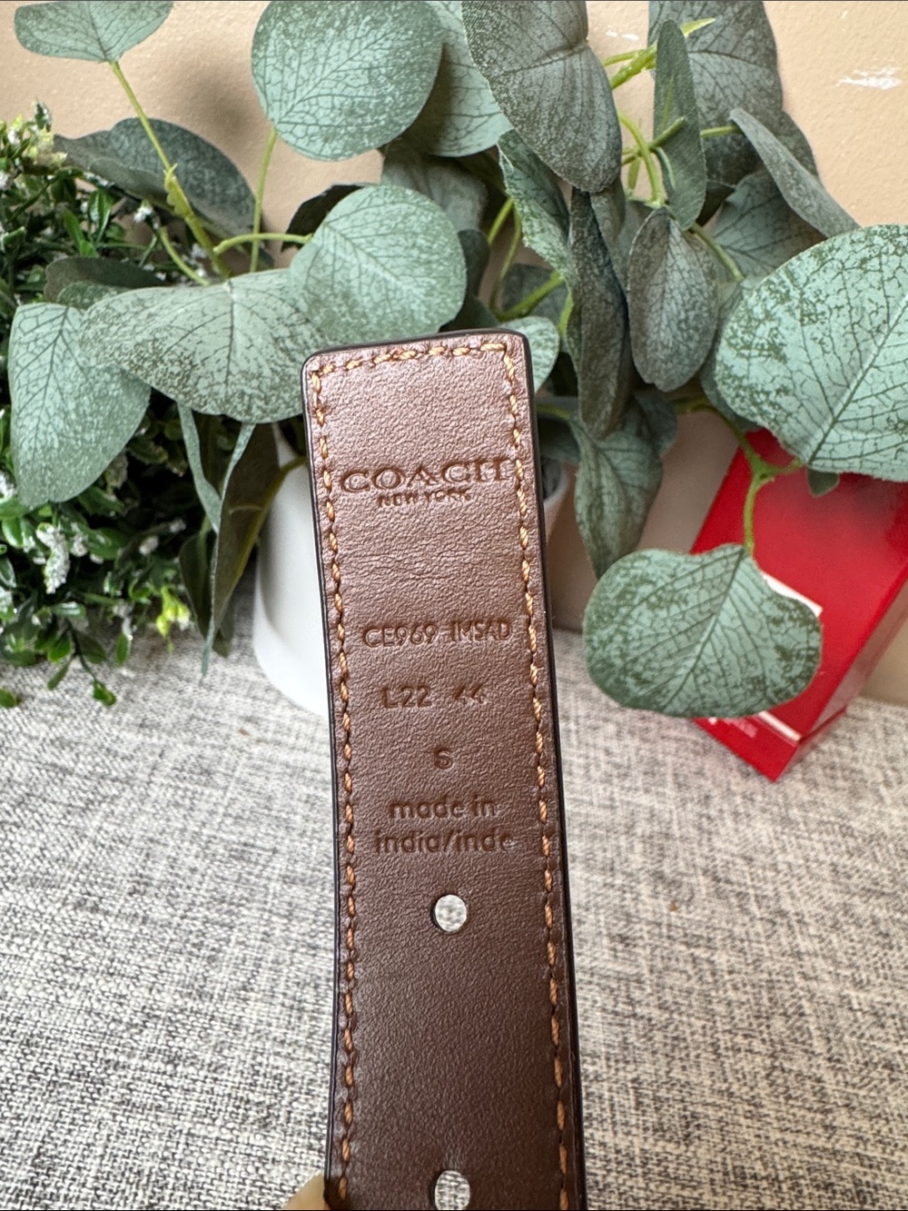 Coach Brown Leather Belt with Gold-Tone Oval Buckle size S - Picture 5 of 5